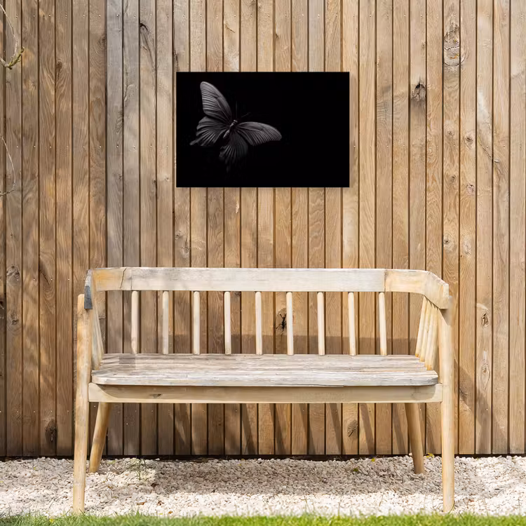 Vlinder - Zwart - Insect - Dieren Tuinposter op houten frame 2 cm dik klein -sfeer4