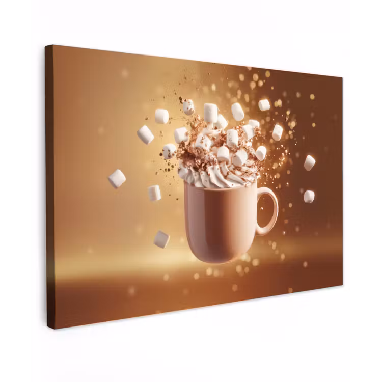 Chocomelk - Drinken - Warm - Bruin Tuinposter op houten frame 2 cm dik klein -3d