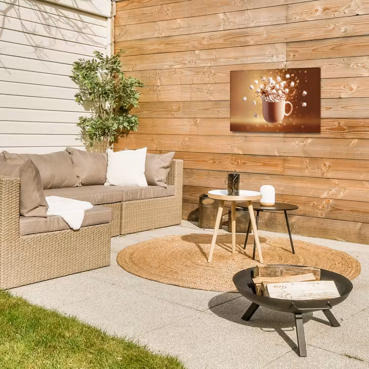 Chocomelk - Drinken - Warm - Bruin Tuinposter op houten frame 2 cm dik klein -sfeer2