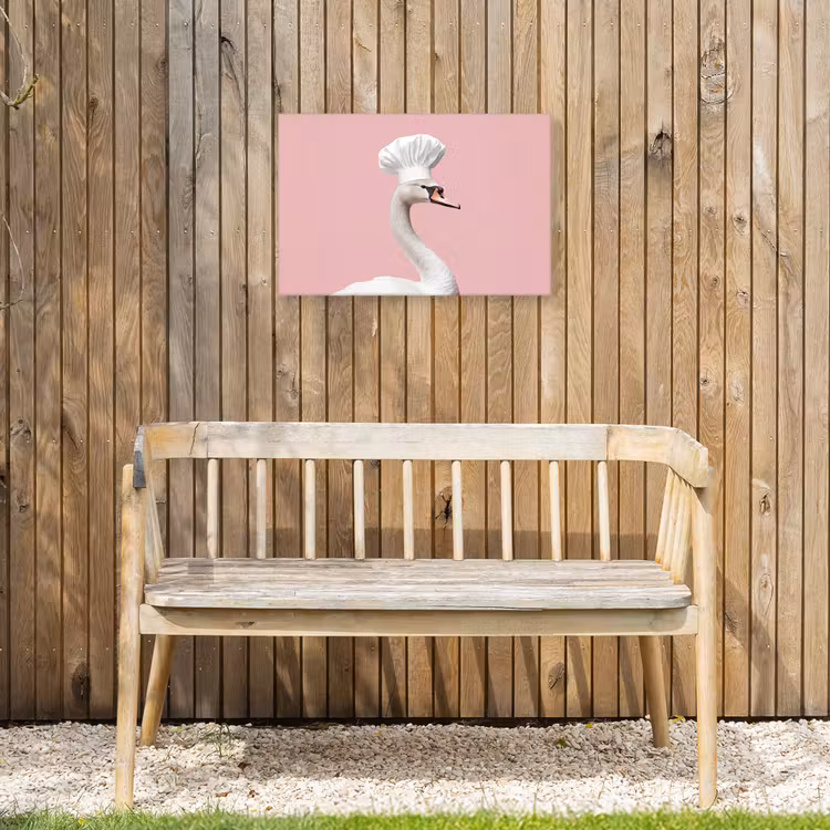 Zwaan - Koksmuts - Mooi - Klassiek Tuinposter op houten frame 2 cm dik klein -sfeer4