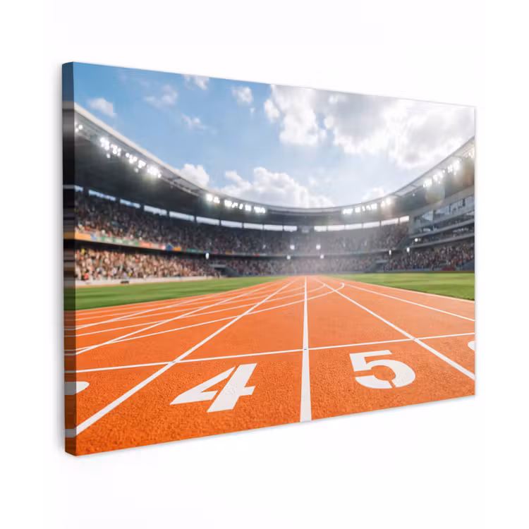 Sintelbaan - Stadion - Sport -Oranje Tuinposter op houten frame 2 cm dik klein -3d