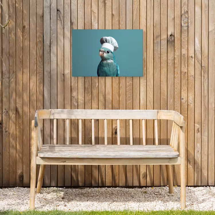 Parkiet - Vogel - Koksmuts - Cute Tuinposter op houten frame 2 cm dik klein -sfeer4