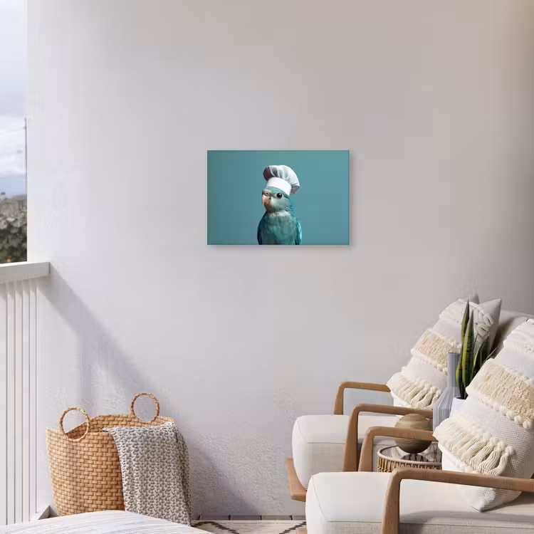 Parkiet - Vogel - Koksmuts - Cute Tuinposter op houten frame 2 cm dik klein -sfeer1