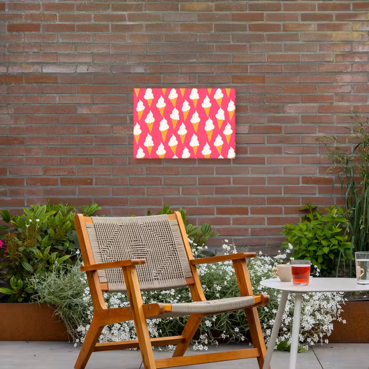 Softijs - Horentje - Roze Tuinposter op houten frame 2 cm dik klein 845 -sfeer3