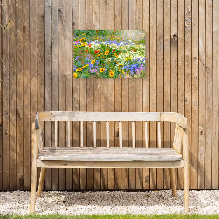 Zomerbloemen in volle bloei Tuinposter op houten frame 2 cm dik klein -sfeer4