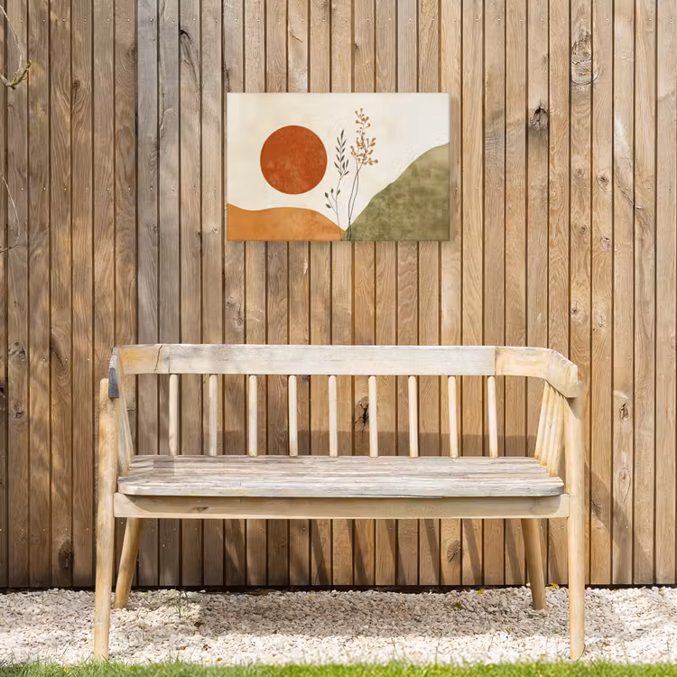 Zon - Abstract - Takken - Oranje Tuinposter op houten frame 2 cm dik klein -sfeer4