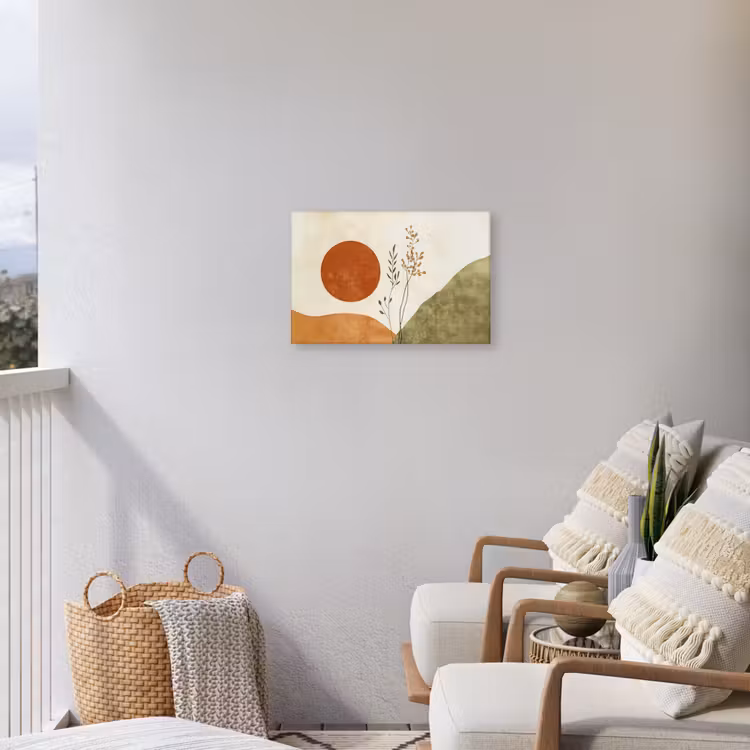 Zon - Abstract - Takken - Oranje Tuinposter op houten frame 2 cm dik klein -sfeer1