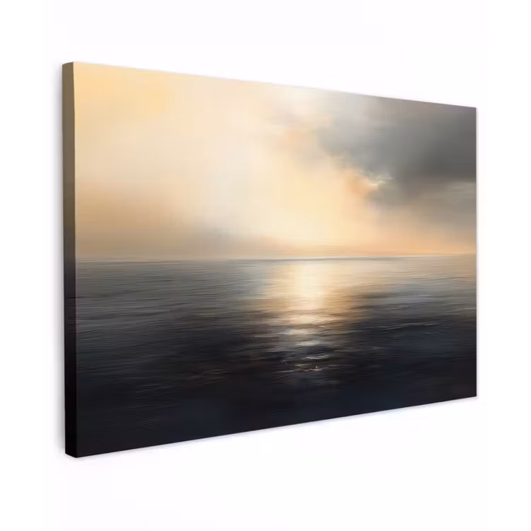 Zon - Horizon - Zee Tuinposter op houten frame 2 cm dik klein -3d