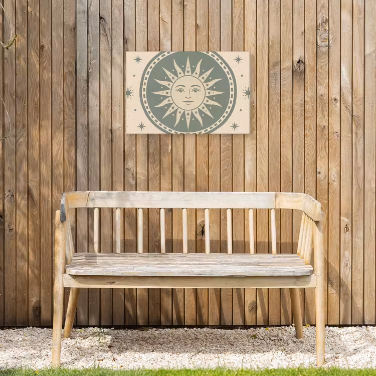 Zon - Sterren - Astrologie - Vintage - Groen Tuinposter op houten frame 2 cm dik klein -sfeer4