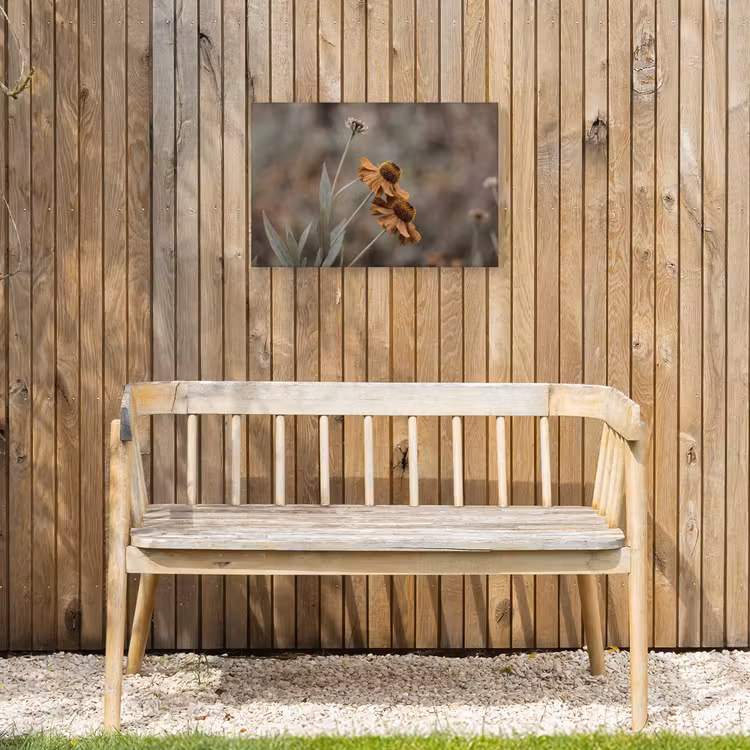 Zonnehoed - Droogbloemen - Geel - Warm Tuinposter op houten frame 2 cm dik klein -sfeer4