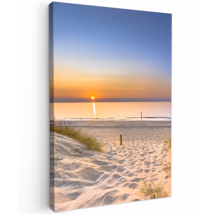 Zonsondergang aan Zee Tuinposter op houten frame 2 cm dik klein -3d