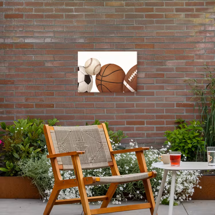 Sport - Ballen - Illustratie Tuinposter op houten frame 2 cm dik klein -sfeer3