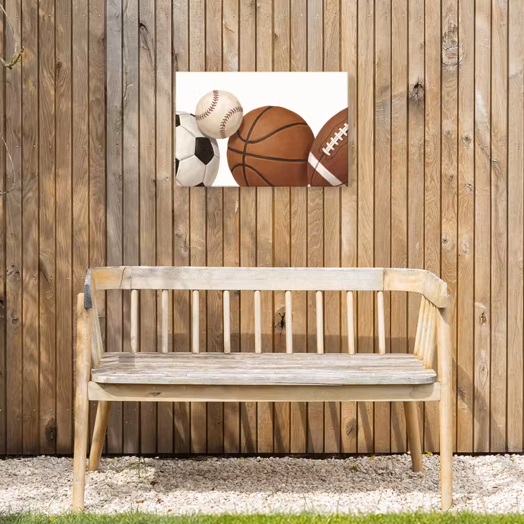 Sport - Ballen - Illustratie Tuinposter op houten frame 2 cm dik klein -sfeer4