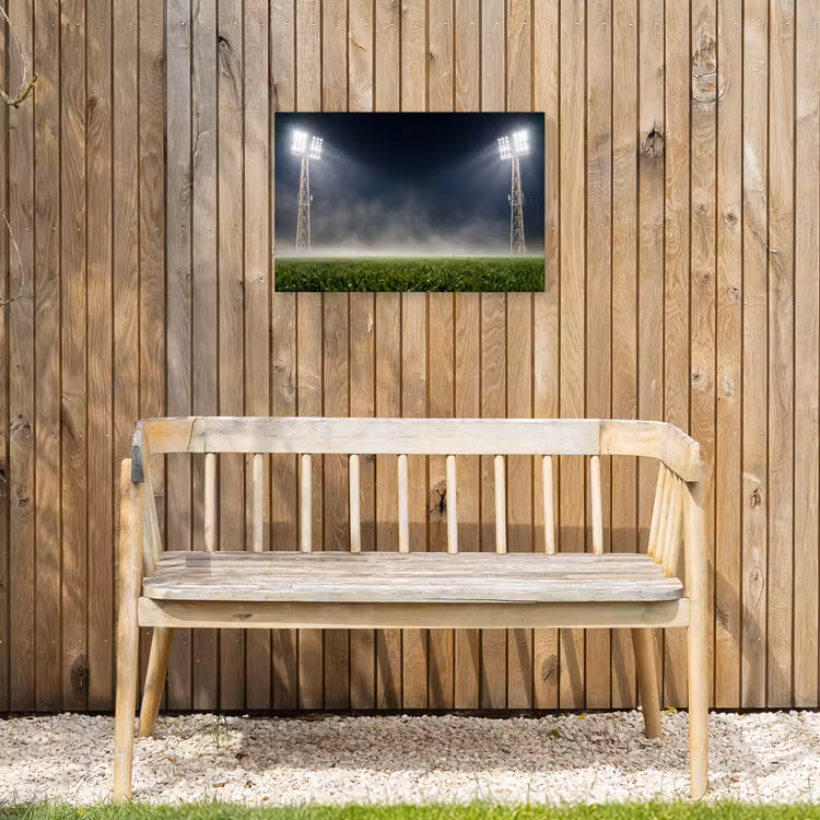 Stadion - Lichtmast - Sport - Nacht Tuinposter op houten frame 2 cm dik klein -sfeer4