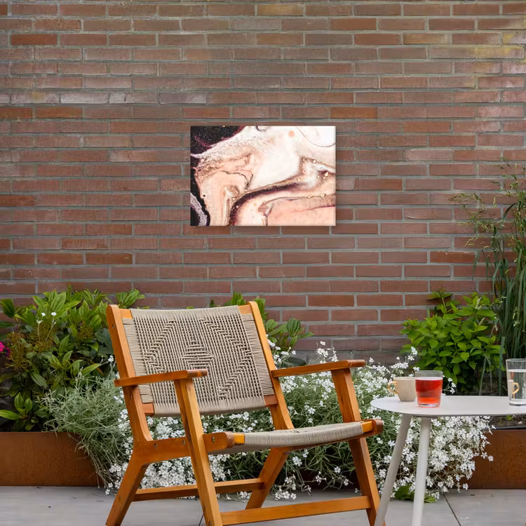 Steen - Marmer - Edelsteen - Abstract - Natuur - Roze Tuinposter op houten frame 2 cm dik klein -sfeer3