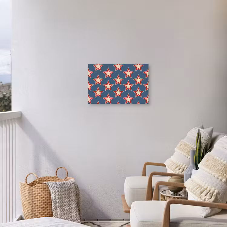 Ster - Klassiek - Blauw Tuinposter op houten frame 2 cm dik klein 845 -sfeer1