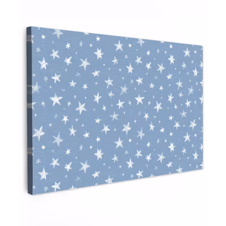 Sterretjes - Patroon - Blauw Tuinposter op houten frame 2 cm dik klein 845 -3d
