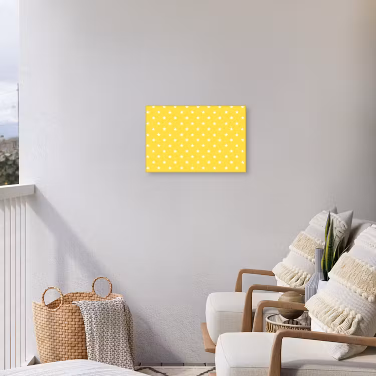 Sterren - Patroon - Minimalistisch - Geel Tuinposter op houten frame 2 cm dik klein 845 -sfeer1
