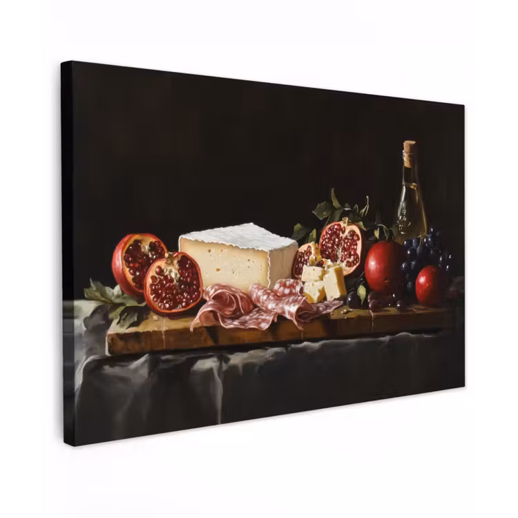 Stilleven - Vintage - Borrelplank Tuinposter op houten frame 2 cm dik klein -3d