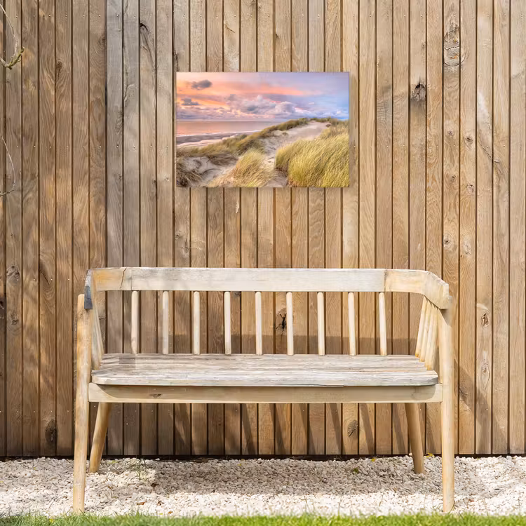 Strand - Zee - Duin - Zonsondergang Tuinposter op houten frame 2 cm dik klein -sfeer4