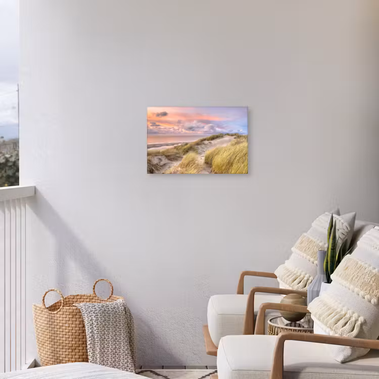 Strand - Zee - Duin - Zonsondergang Tuinposter op houten frame 2 cm dik klein -sfeer1