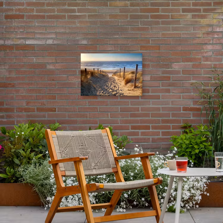 Strand - Zee - Nederland - Duinen - Zon Tuinposter op houten frame 2 cm dik klein -sfeer3