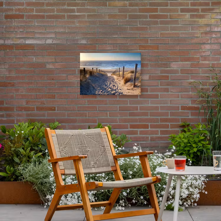 Strand - Zee - Nederland - Duinen - Zon Tuinposter op houten frame 2 cm dik klein -sfeer3