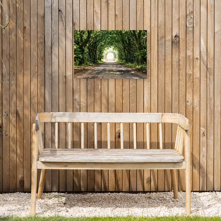 Weg - Bomen - Natuur - Groen Tuinposter op houten frame 2 cm dik klein -sfeer4
