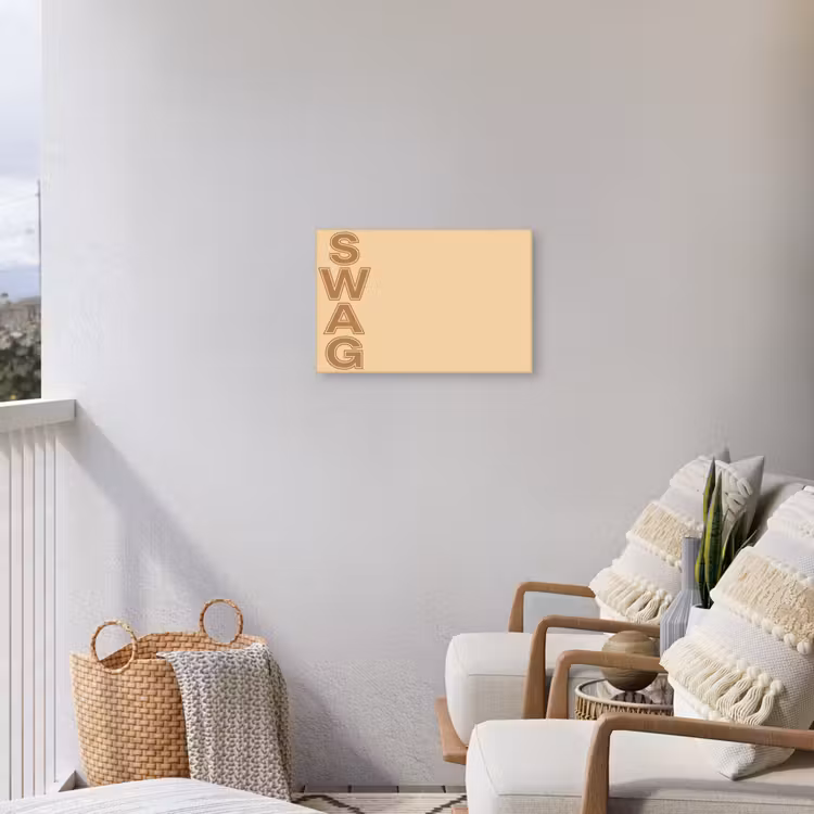 Swag - Bruin - Beige Tuinposter op houten frame 2 cm dik klein -sfeer1
