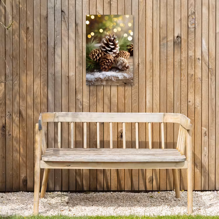 Dennenappels - Kerstsfeer - Bruin - Groen Tuinposter op houten frame 2 cm dik klein -sfeer4
