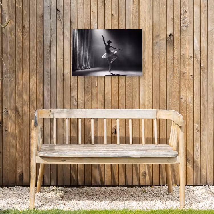 Danser - Podium - Zwart-wit - Kunst - Klassiek Tuinposter op houten frame 2 cm dik klein -sfeer4