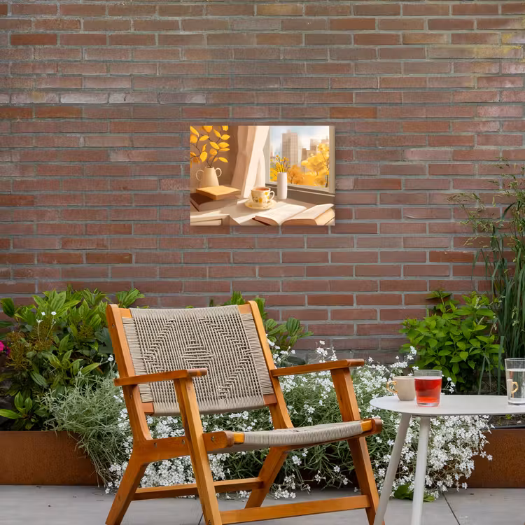 Thee - Boek - Thee - Herfst Tuinposter op houten frame 2 cm dik klein -sfeer3
