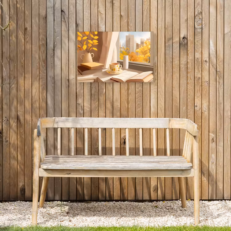 Thee - Boek - Thee - Herfst Tuinposter op houten frame 2 cm dik klein -sfeer4