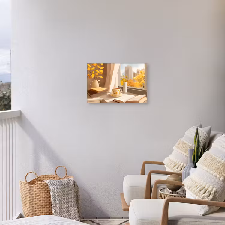 Thee - Boek - Thee - Herfst Tuinposter op houten frame 2 cm dik klein -sfeer1