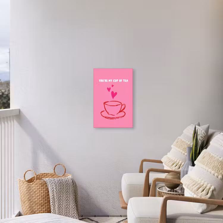 Thee - Roze - Valentijn - Tekst Tuinposter op houten frame 2 cm dik klein -sfeer1