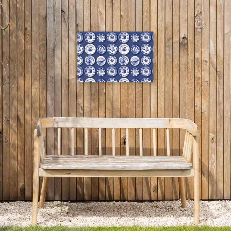Borden - Floraal - Blauw Tuinposter op houten frame 2 cm dik klein 845 -sfeer4