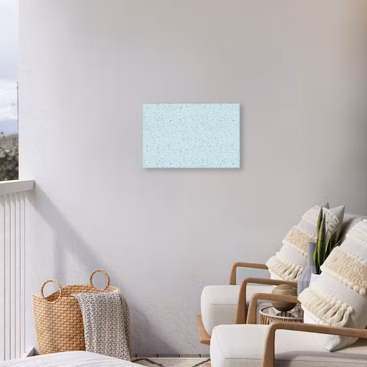 Terrazzo - Patroon - Kleurrijk - Baby Blauw Tuinposter op houten frame 2 cm dik klein 845 -sfeer1