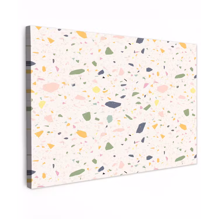 Terrazzo - Patroon - Kleurrijk - Festival Tuinposter op houten frame 2 cm dik klein 845 -3d