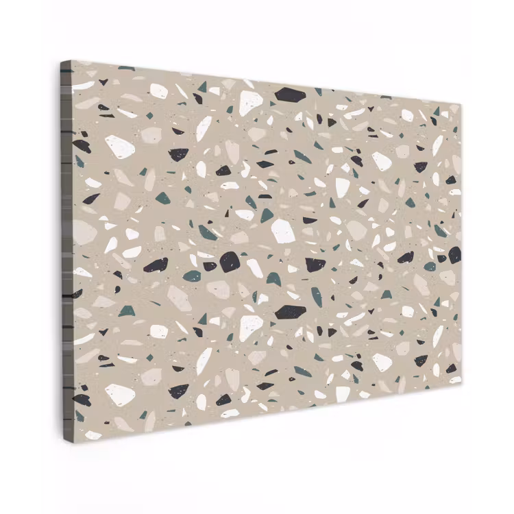 Terrazzo - Patroon - Groen Tuinposter op houten frame 2 cm dik klein 845 -3d