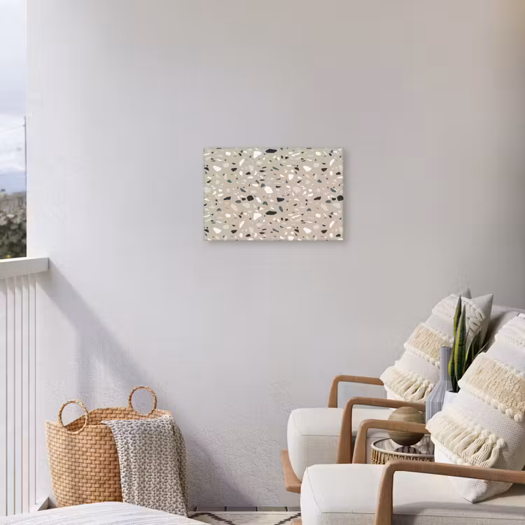 Terrazzo - Patroon - Groen Tuinposter op houten frame 2 cm dik klein 845 -sfeer1