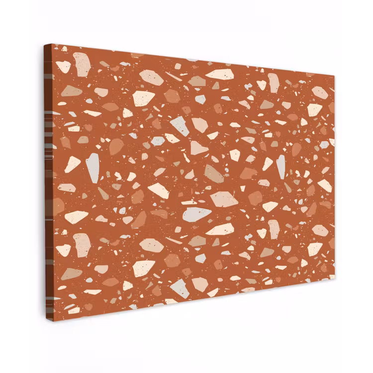 Terrazzo - Patroon - Klei Tuinposter op houten frame 2 cm dik klein 845 -3d