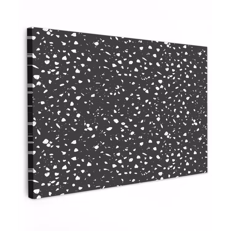 Terrazzo - Patroon - Zwart - Wit Tuinposter op houten frame 2 cm dik klein 845 -3d