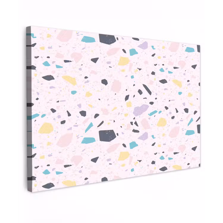 Terrazzo - Patroon - Zacht - Snoep Tuinposter op houten frame 2 cm dik klein 845 -3d
