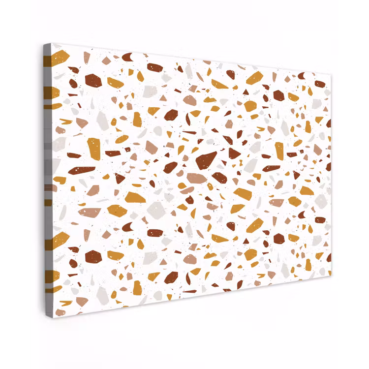Terrazzo - Patroon - Wit - Urban Tuinposter op houten frame 2 cm dik klein 845 -3d
