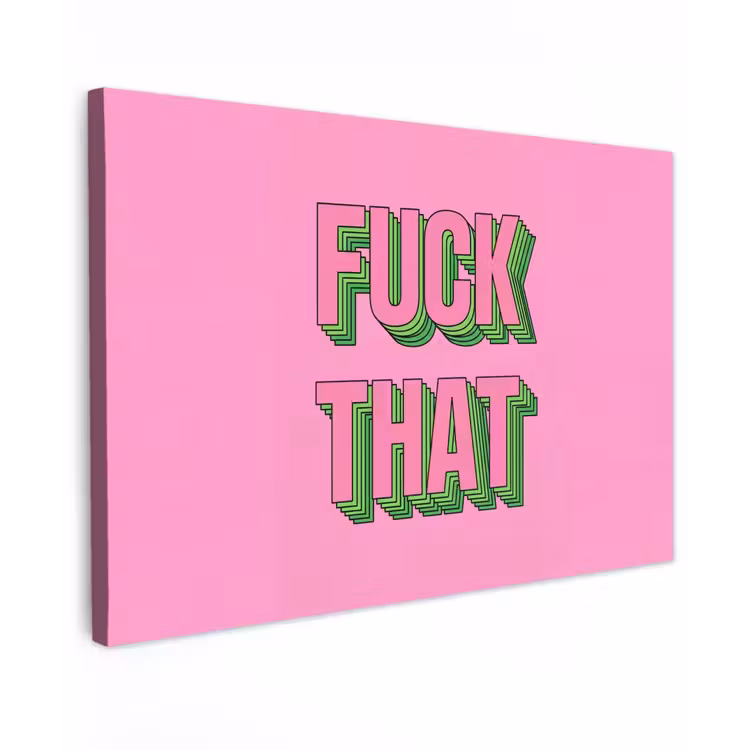 Tekst - Bold - Roze Tuinposter op houten frame 2 cm dik klein -3d