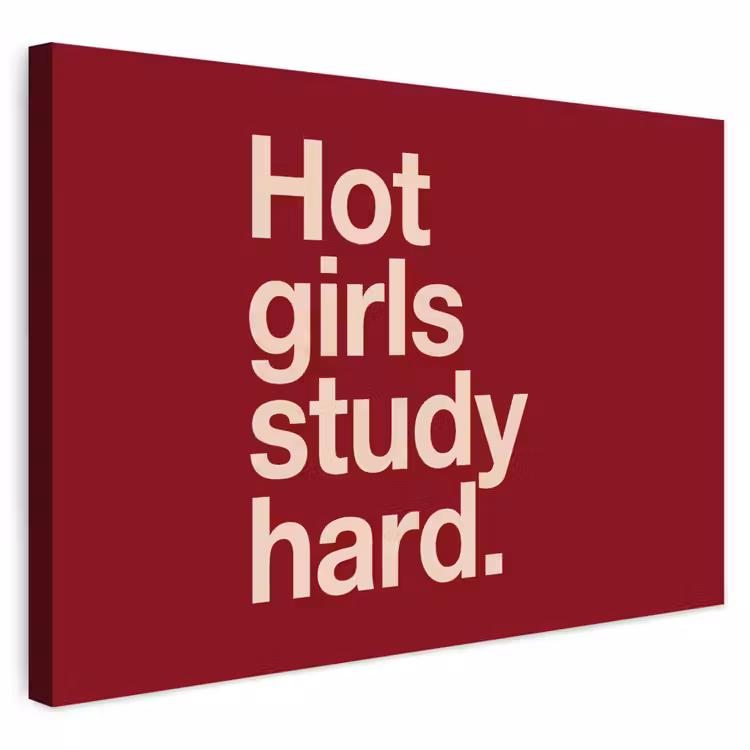 Tekst - Studie - Motivatie - Modern - Rood Tuinposter op houten frame 2 cm dik klein -3d