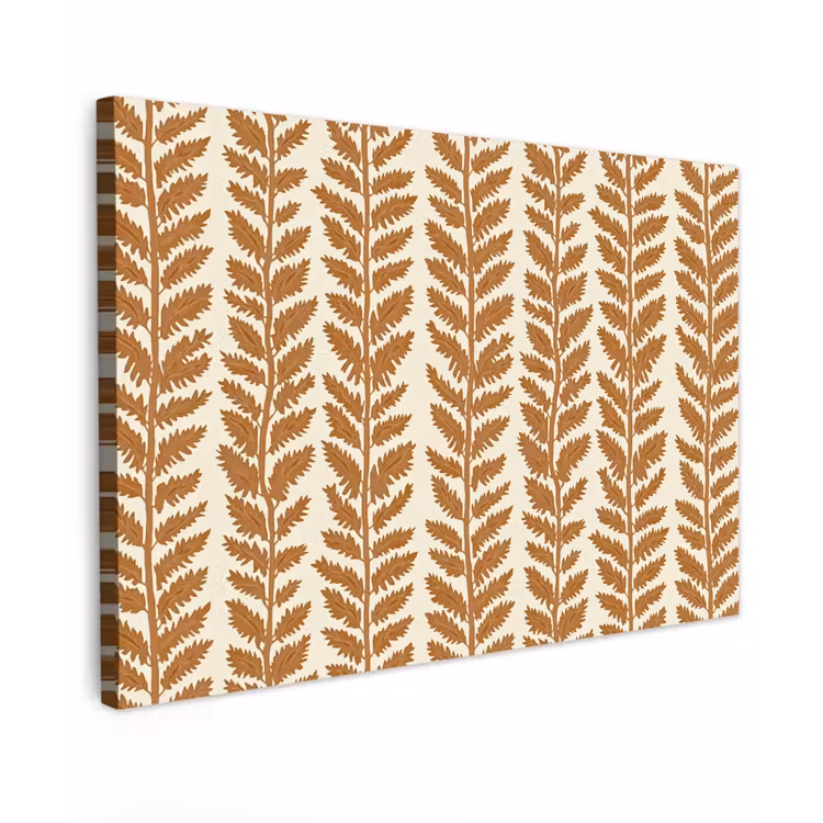 Textuur - Bladeren - Oker Tuinposter op houten frame 2 cm dik klein 845 -3d