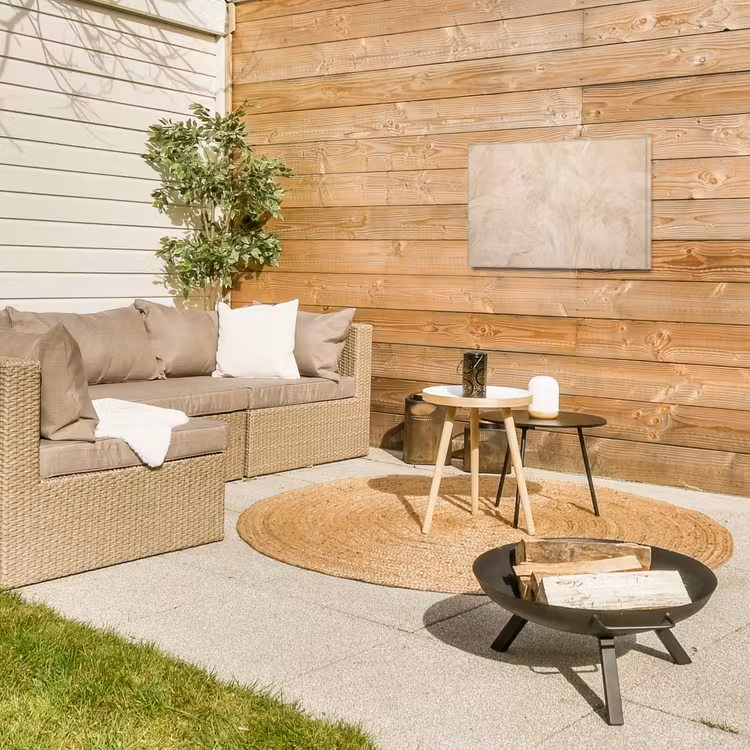 Textuur - Patroon - Abstract - Modern - Beige Tuinposter op houten frame 2 cm dik klein -sfeer2