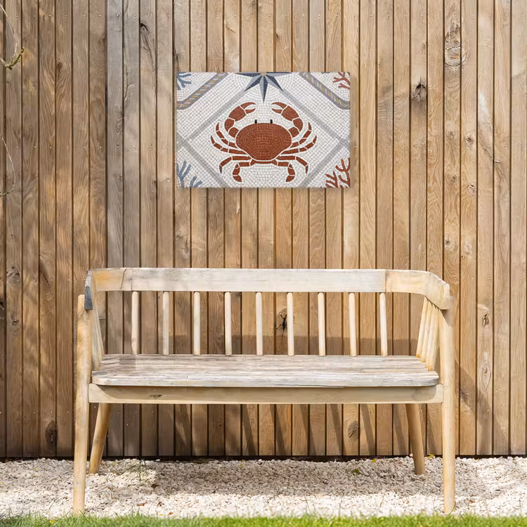 Dier - Mozaïek - Zee - Klassiek - Bruin Tuinposter op houten frame 2 cm dik klein -sfeer4