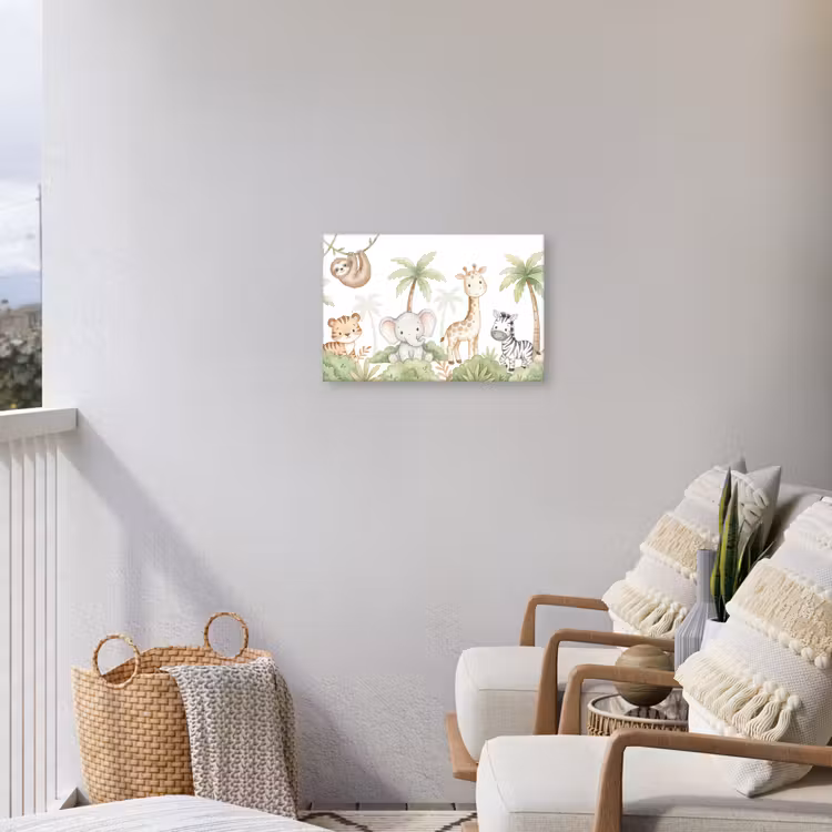 Dieren - Jungle - Pastel Tuinposter op houten frame 2 cm dik klein -sfeer1